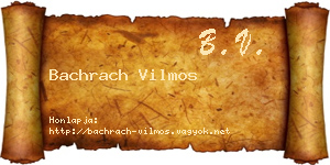 Bachrach Vilmos névjegykártya